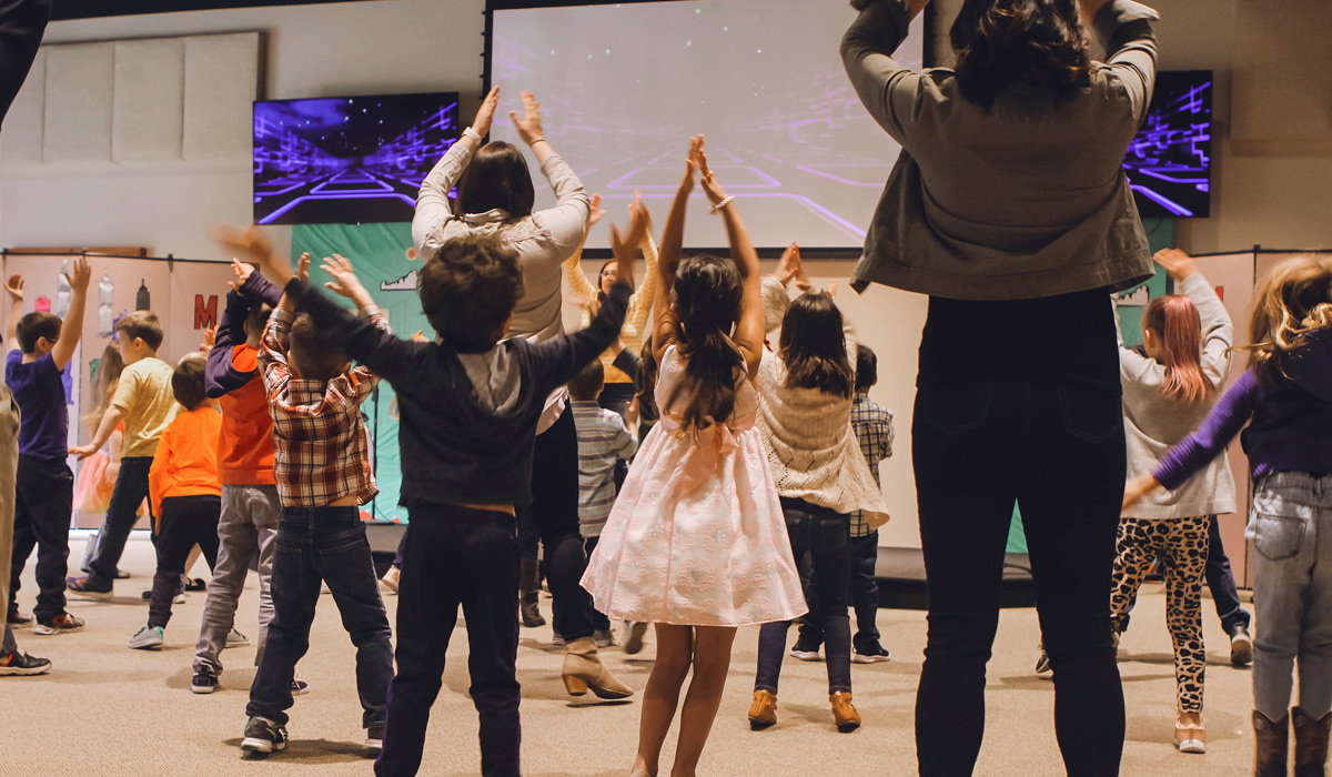 kids having fun at church