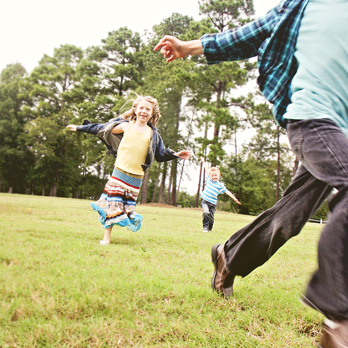 kids running in field