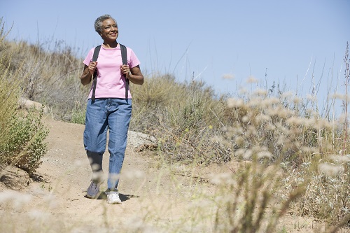 Senior woman on hike