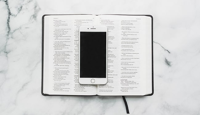 phone on bible
