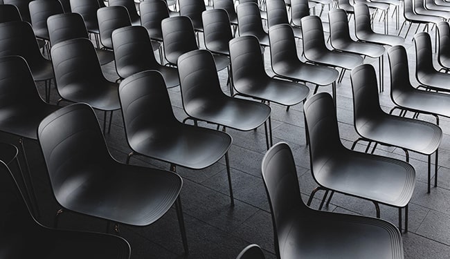 empty black chairs