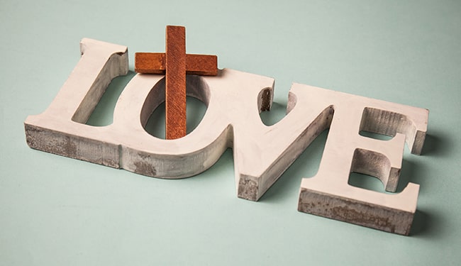love with religious cross