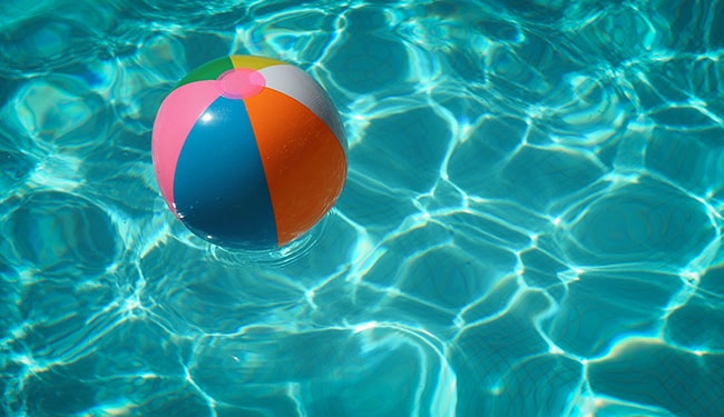 pool with beach ball