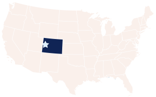 map of america with star on colorado