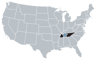 map of america with star over tennessee