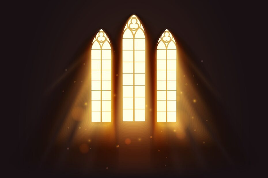sunset in church