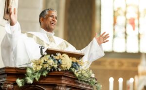 pastor preaching in robes