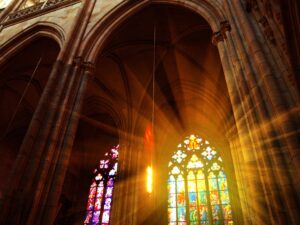 sunlight entering through church windows