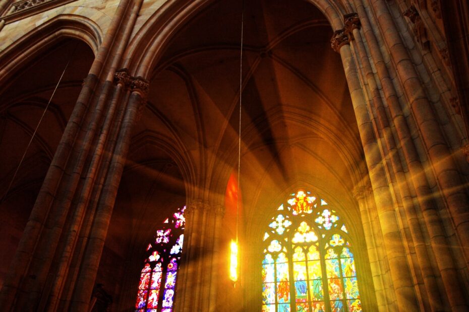 sunlight entering through church windows