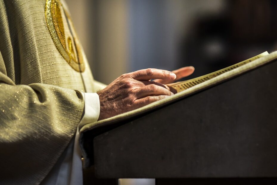 pastor reading biblical text