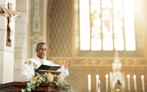church pastor preaching