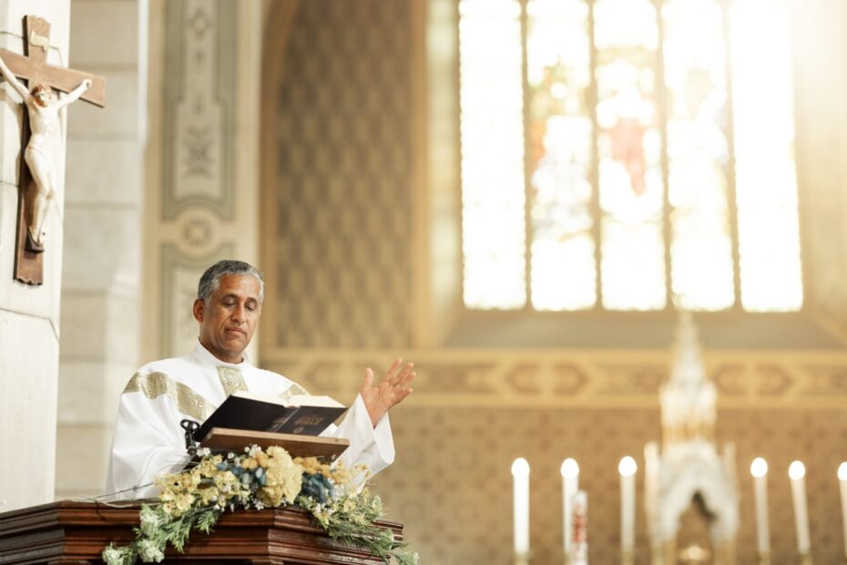 church pastor preaching