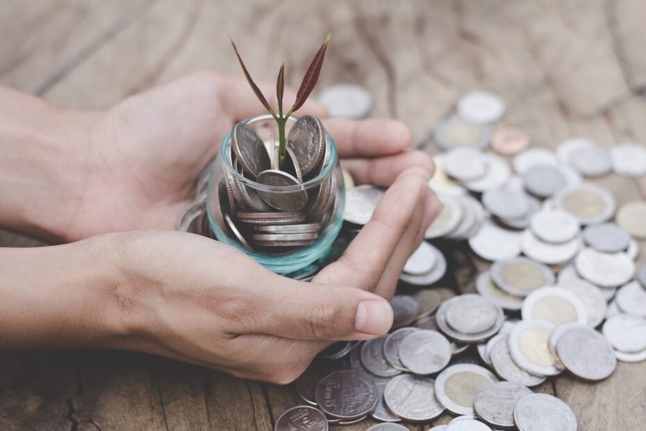 person holding coins of money