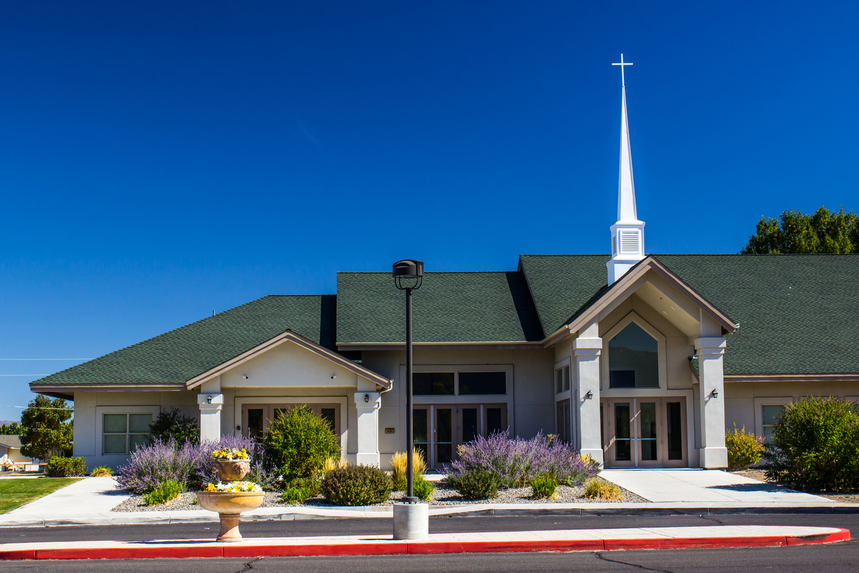 Outside of a modern church building