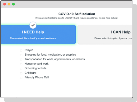 covid-19 self isolation tool