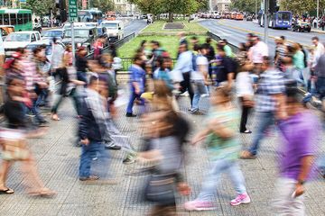 people walking fast