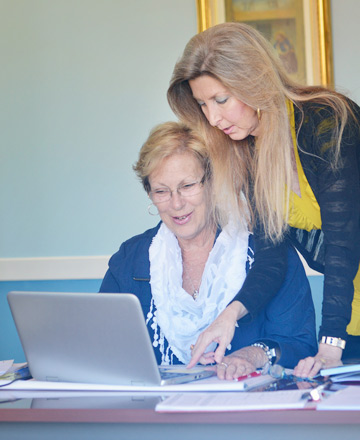 women at desk