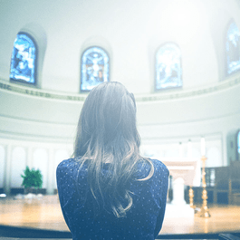 Woman in church