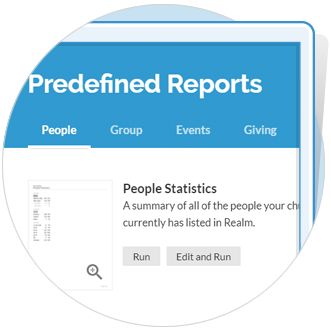 realm predefined reports