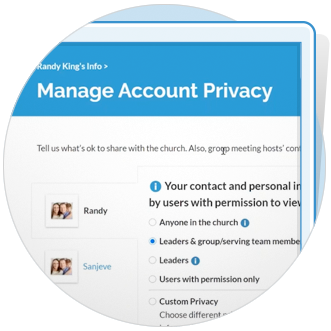 realm manage account privacy