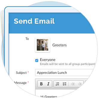 Email Volunteers Directly Through Your Church Management Software System