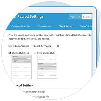 Print Checks Through Realm's Church Payroll Service and Post Directly to the General Ledger