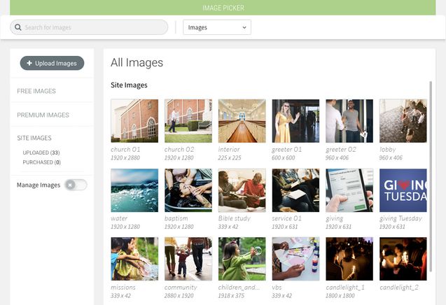 church website image picker