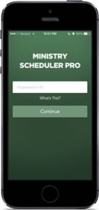 Ministry Scheduler mobile app