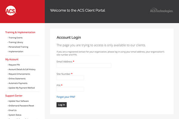 acs client portal account login