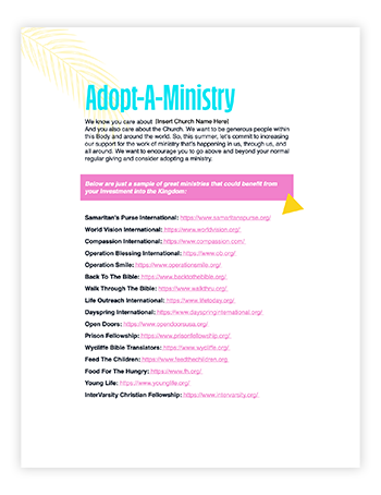 adopt a ministry list