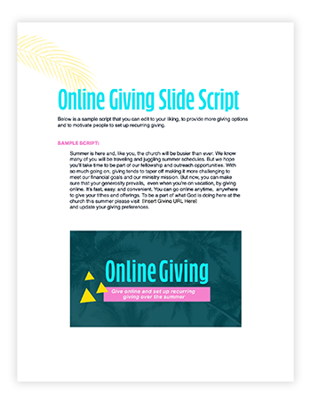 church online giving script