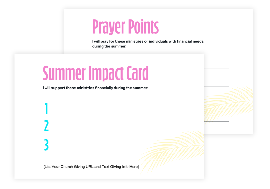 church summer impact cards