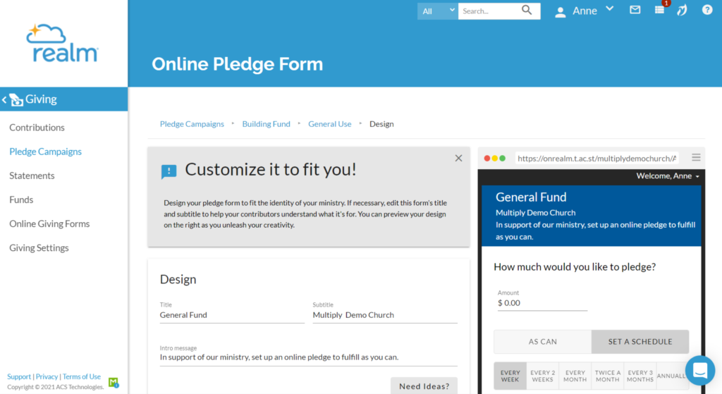 realm online pledge forms
