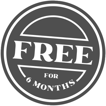 free for 6 months graphic