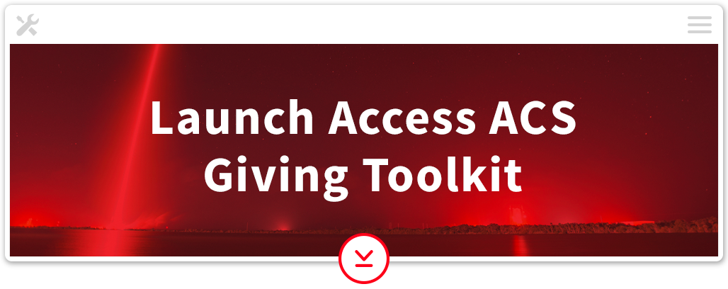 launching access acs giving toolkit
